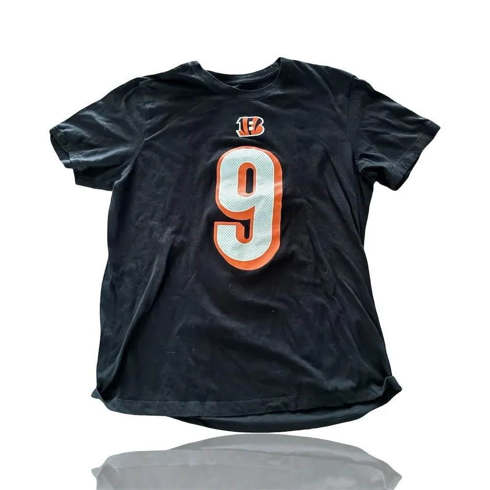 Cincinnati Bengals Joe Burrow Jersey Style Nike Men's Black T-Shirt Size L